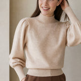 Diana Merino Pullover — Beige, studio product shot