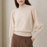 Diana Merino Pullover — Beige, studio product shot