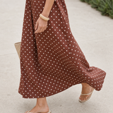 Colette Polka Dot Sweeping Midi Dress