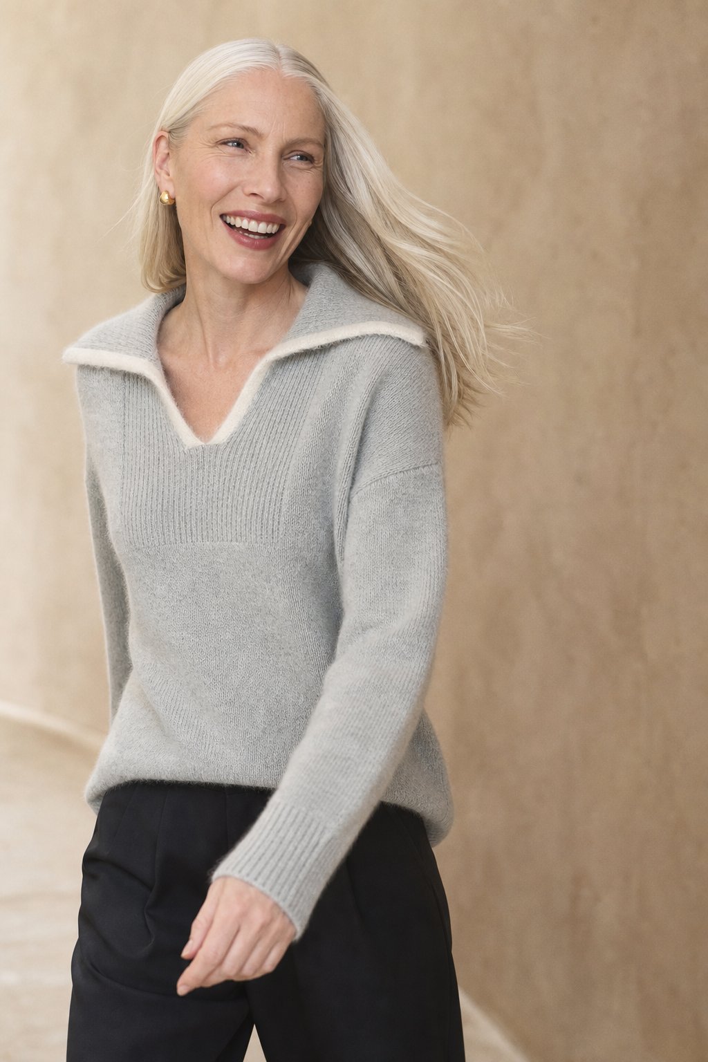 Dresden Mink Wool Sweater — Gray, banana_republic product shot