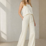 Elara Silk-Feel Lounge Trousers — White, banana_republic product shot
