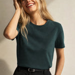 Elise Everyday 100% Cotton Tee — Slate, banana_republic product shot