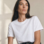 Elise Everyday 100% Cotton Tee — White, banana_republic product shot