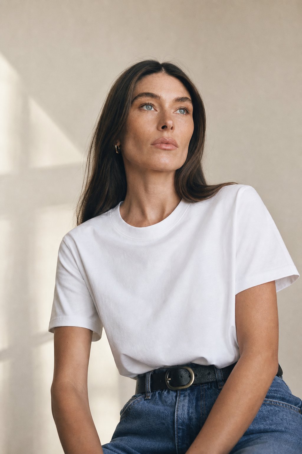 Elise Everyday 100% Cotton Tee — White, banana_republic product shot