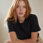 Elise Everyday 100% Cotton Tee — Navy, banana_republic product shot