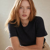 Elise Everyday 100% Cotton Tee — Navy, banana_republic product shot