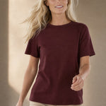 Elise Everyday 100% Cotton Tee — Maroon, banana_republic product shot