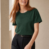 Elise Everyday 100% Cotton Tee — Dark Green, banana_republic product shot