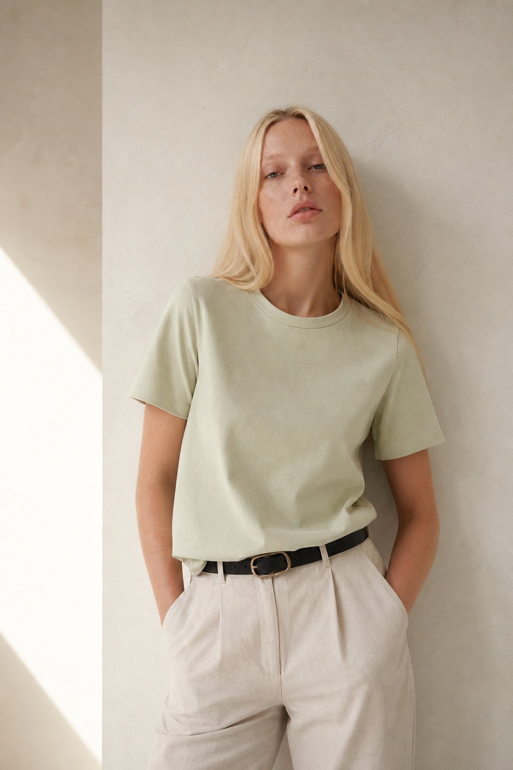 Elise Everyday 100% Cotton Tee — Lime, banana_republic product shot
