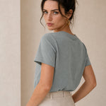 Elise Everyday 100% Cotton Tee — Gray, banana_republic product shot