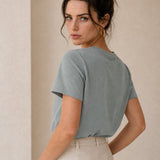 Elise Everyday 100% Cotton Tee — Gray, banana_republic product shot
