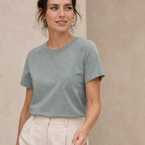 Elise Everyday 100% Cotton Tee — Gray, banana_republic product shot