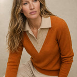 Elizabeth Avenue Merino Wool Sweater — Fire Orange, banana_republic product shot