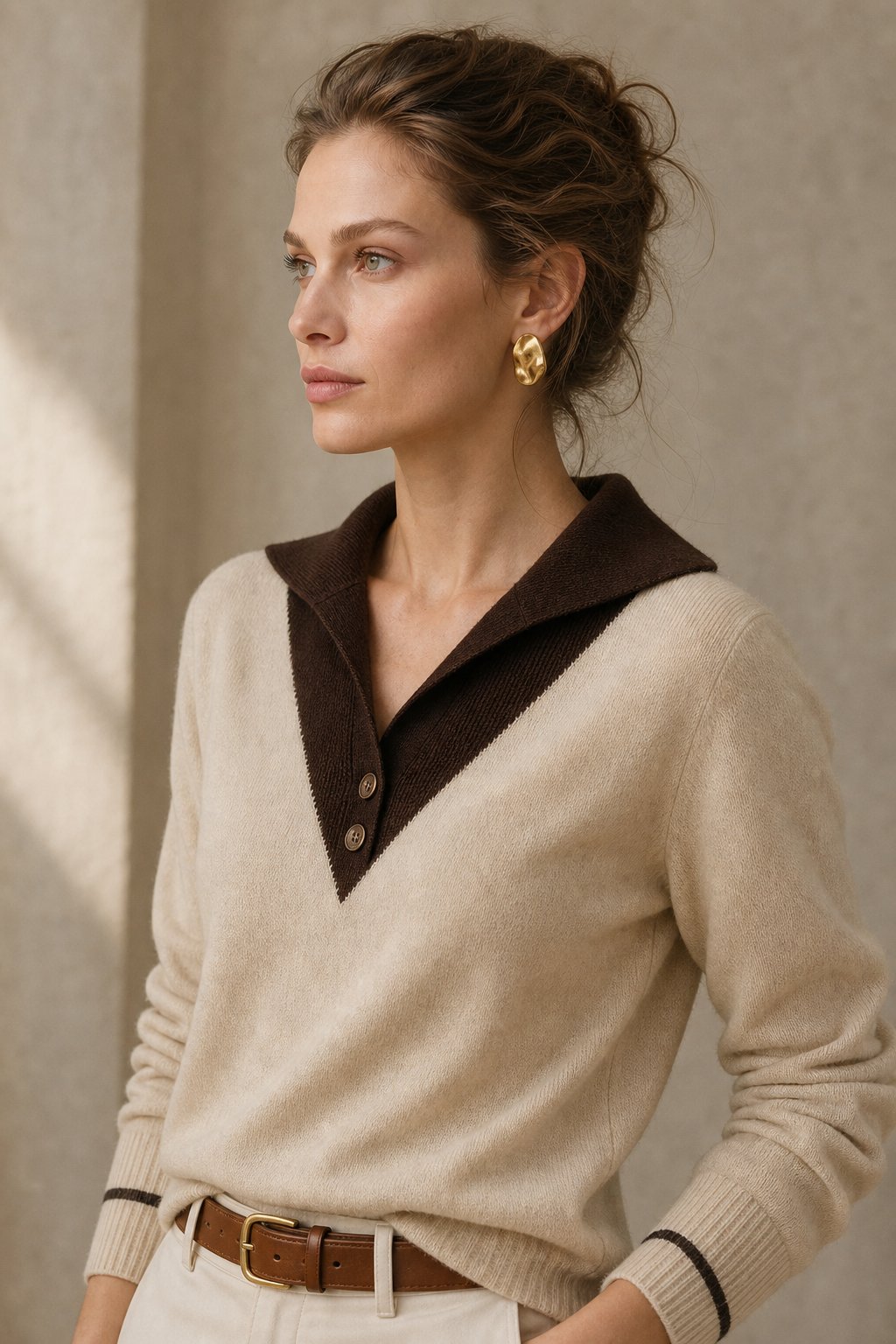 Elizabeth Avenue Merino Wool Sweater — Beige, banana_republic product shot