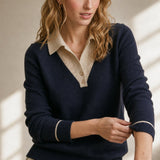 Elizabeth Avenue Merino Wool Sweater — Navy, banana_republic product shot
