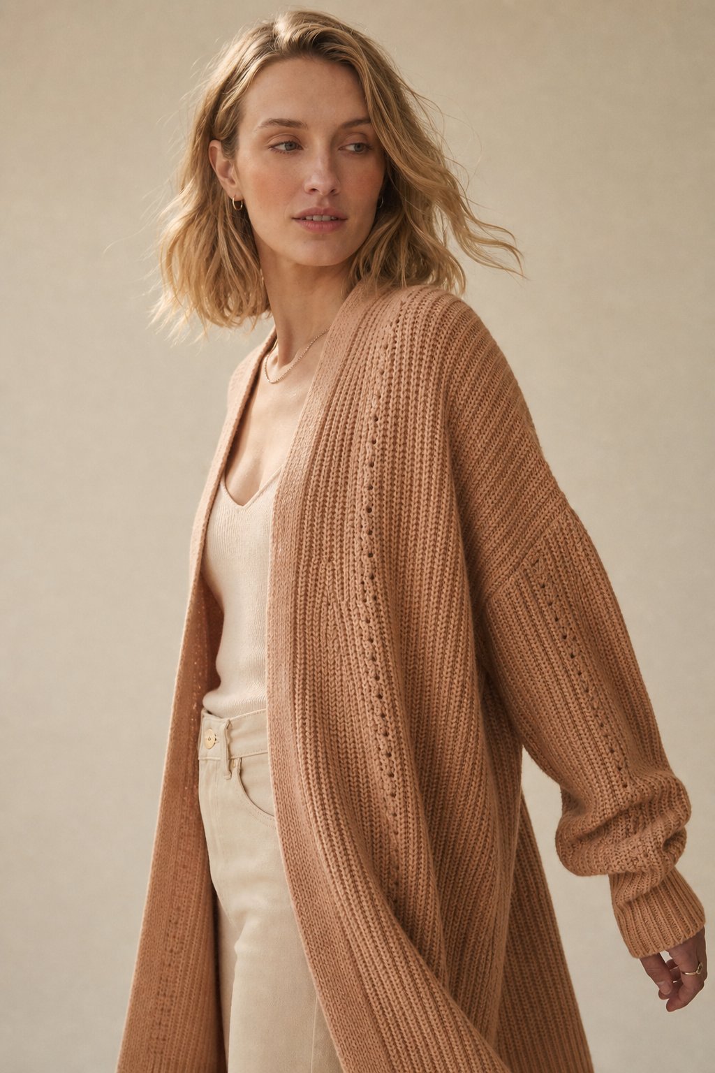 Elowen Soft Knit Cardi — Camel, banana_republic product shot