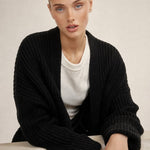 Elowen Soft Knit Cardi — Black, banana_republic product shot