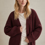 Elowen Soft Knit Cardi — Burgundy, banana_republic product shot