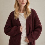 Elowen Soft Knit Cardi — Burgundy, banana_republic product shot