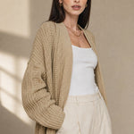 Elowen Soft Knit Cardi — Khaki, banana_republic product shot
