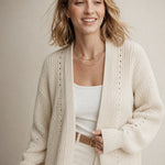 Elowen Soft Knit Cardi — White, banana_republic product shot