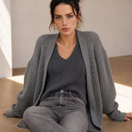 Elowen Soft Knit Cardi — Gray, banana_republic product shot