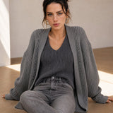 Elowen Soft Knit Cardi — Gray, banana_republic product shot