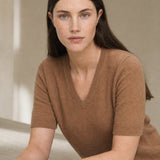 Elysian V-Neck Knit Top — Khaki, banana_republic product shot