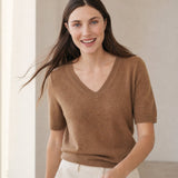 Elysian V-Neck Knit Top — Khaki, banana_republic product shot