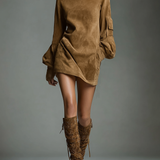 Mira Suede Turtleneck Mini