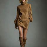 Mira Suede Turtleneck Mini