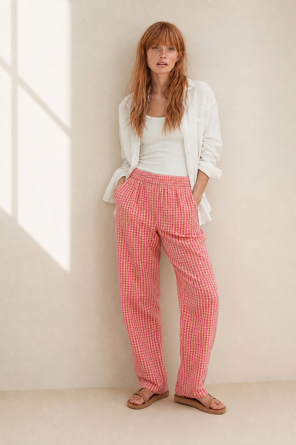 Evangeline Lynn Lounge Pants — Red, banana_republic product shot