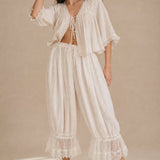 Eve Lace Lantern Pants — White, banana_republic product shot