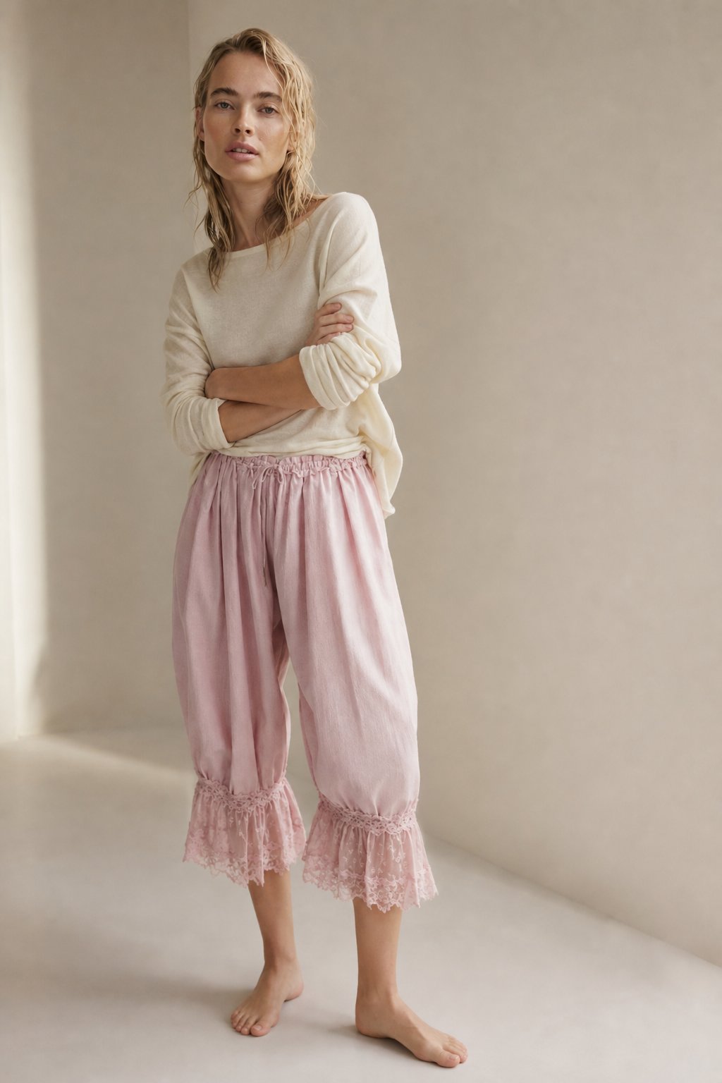 Eve Lace Lantern Pants — Hot pink, banana_republic product shot