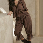 Eve Lace Lantern Pants — Brown, banana_republic product shot