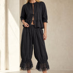 Eve Lace Lantern Pants — Black, banana_republic product shot