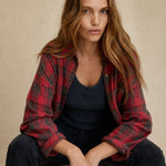 Evergreen Valley Plaid Flannel — Maroon, banana_republic product shot