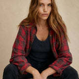 Evergreen Valley Plaid Flannel — Maroon, banana_republic product shot