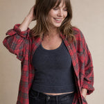 Evergreen Valley Plaid Flannel — Maroon, banana_republic product shot