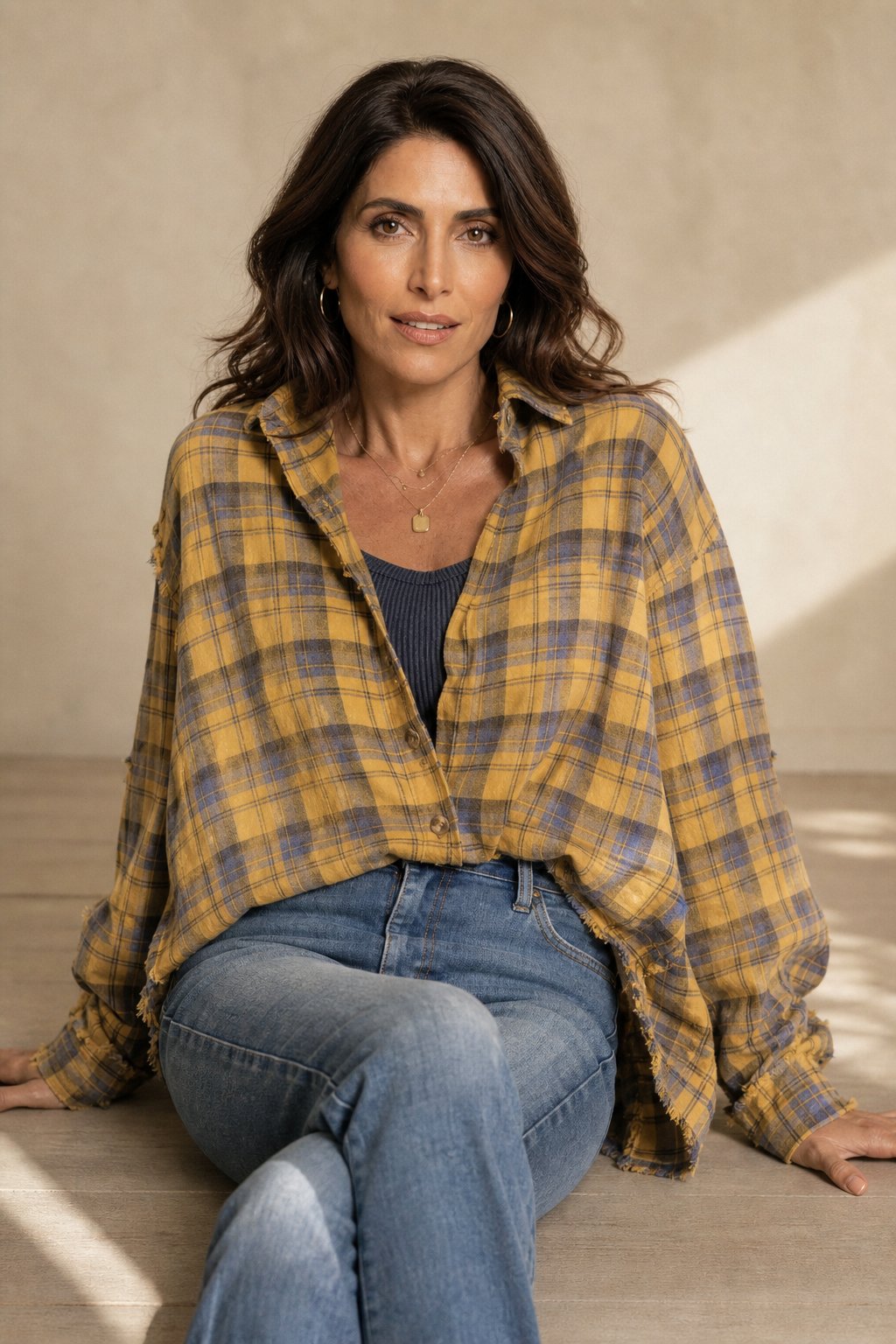 Evergreen Valley Plaid Flannel — Yellow, banana_republic product shot