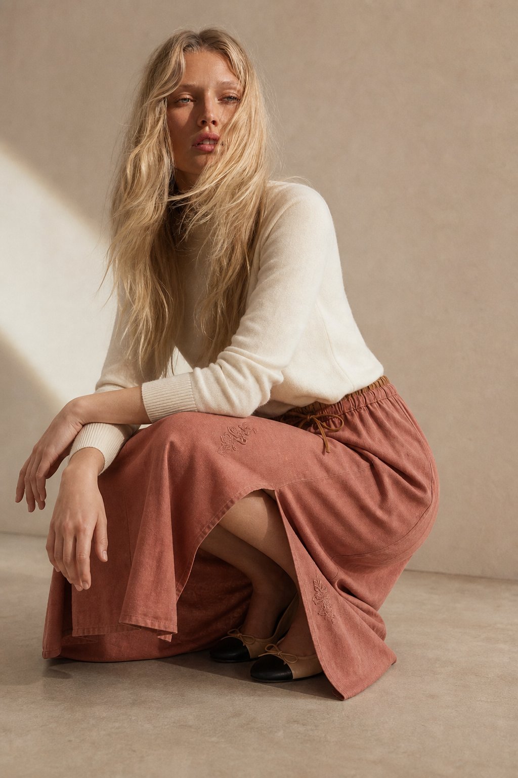 Everly 100% Linen Skirt — Peach, banana_republic product shot