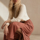Everly 100% Linen Skirt — Peach, banana_republic product shot