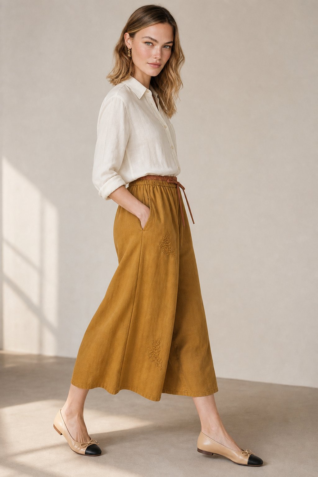 Everly 100% Linen Skirt — Yellow, banana_republic product shot