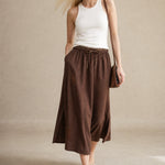 Everly 100% Linen Skirt — Coffee, banana_republic product shot