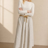 Everly 100% Linen Skirt — White, banana_republic product shot