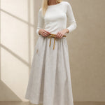 Everly 100% Linen Skirt — White, banana_republic product shot