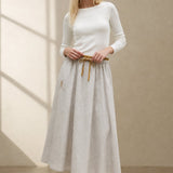 Everly 100% Linen Skirt — White, banana_republic product shot