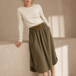 Everly 100% Linen Skirt — Khaki, banana_republic product shot