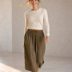 Everly 100% Linen Skirt — Khaki, banana_republic product shot