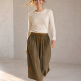 Everly 100% Linen Skirt — Khaki, banana_republic product shot